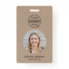 Rustic Kraft Business ID | Minimalist Employee QR