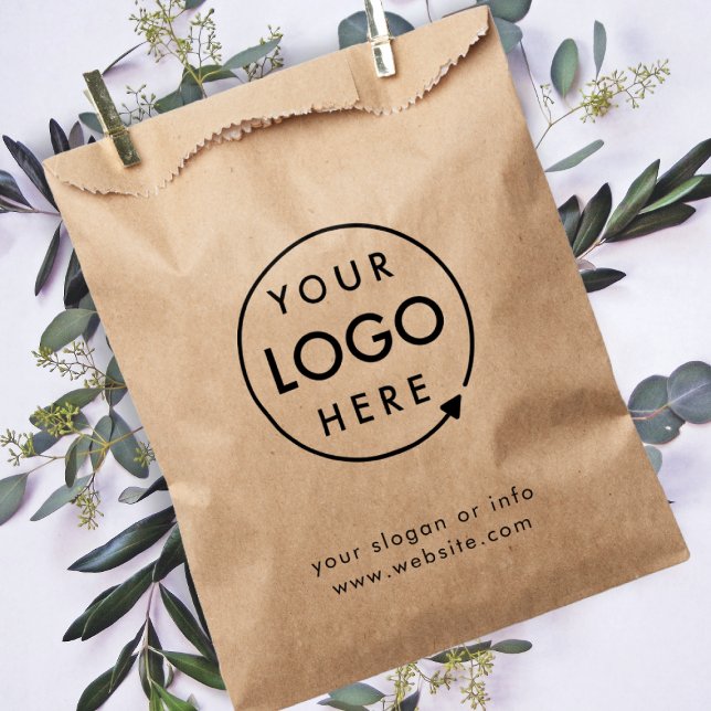 Rustic Kraft | Business Logo Modern Promotional Favour Bags (Rustic Kraft company branded favor bags for business favors, events & promotion.)