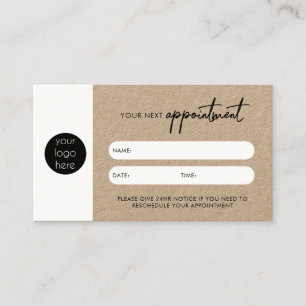 Rustic Kraft Business Next Appointment Card