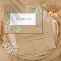 Rustic Kraft Business Thank You Spring Leaves
