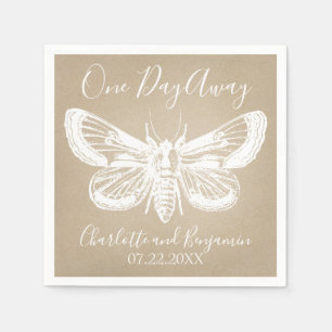 Rustic Kraft & Butterfly Rehearsal Dinner Wedding Napkin