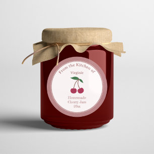 Rustic & Kraft Cherry Jam Label Sticker