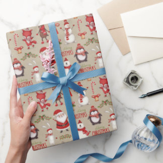 Rustic Kraft Christmas Gift Wrapping Paper