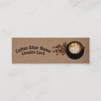 Rustic Kraft Coffee Cups Coffee Beans Mini Business Card