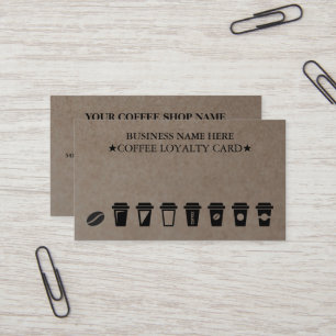 Rustic Kraft Coffee Shop Coffee Loyalty Cards