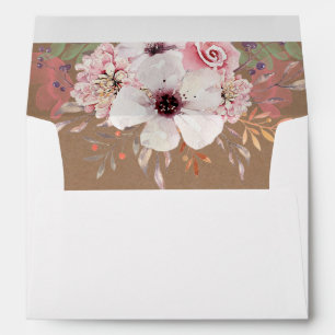 Rustic Kraft Country Floral 5x7 Wedding Envelope