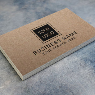 Rustic Kraft Custom Logo Minimalist Business Card