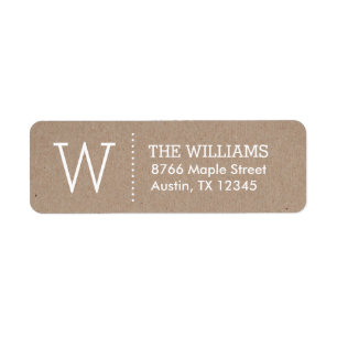Rustic Kraft Custom Monogram Return Address