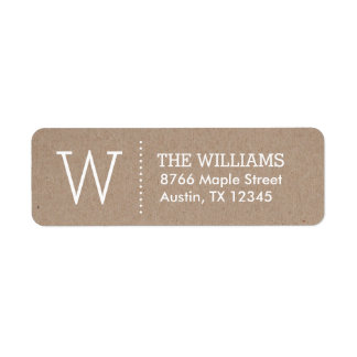 Rustic Kraft Custom Monogram Return Address