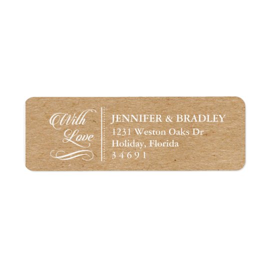 Rustic Kraft Custom Return Address Labels Zazzle.co.nz