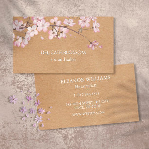 Rustic Kraft Delicate Blossom Business Card