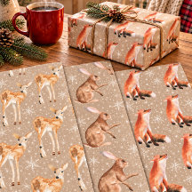 Rustic Kraft Elegant Snowy Winter Animals