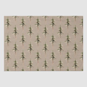 Rustic Kraft Elegant Woodland Forest Pine Tree Tissue Paper