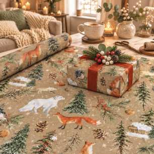 Rustic Kraft Everything Woodland & Arctic Fox Wrapping Paper