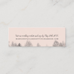 Rustic kraft Fall blush pine trees wedding detail Mini Business Card