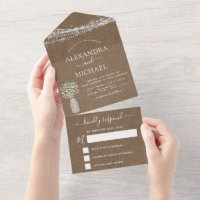 Rustic Kraft Farmhouse Baby's Breath Wedding