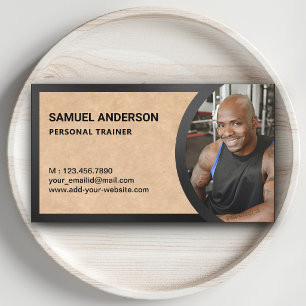 Rustic Kraft Fitness Personal Trainer Photo Business Card