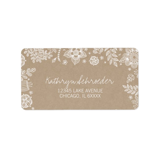 Rustic Kraft Floral Easter Address Label (Front)