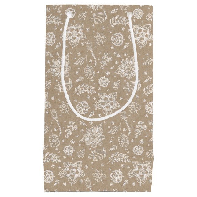 Rustic Kraft Floral Easter Gift Bag (Front)