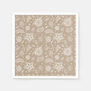 Rustic Kraft Floral Easter Paper Napkin