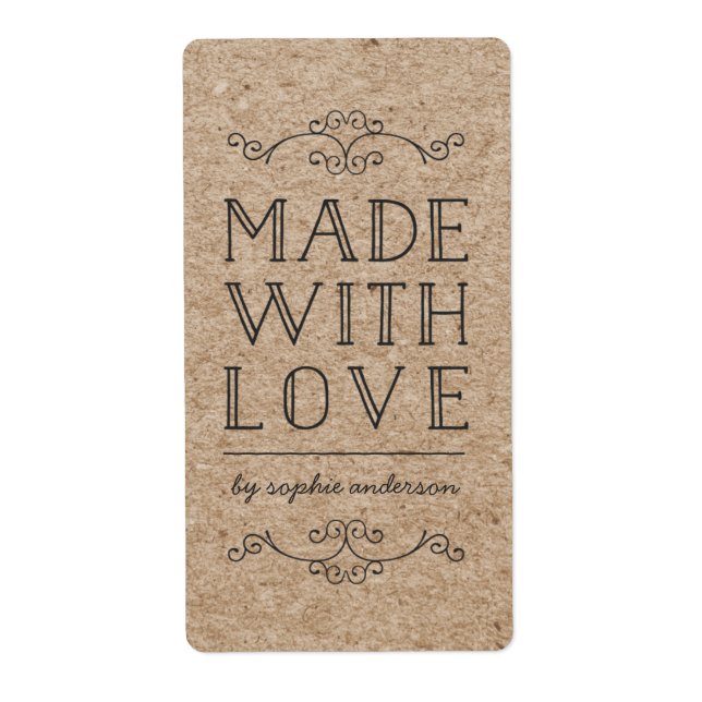Rustic Kraft Flourishes Made With Love (Front)