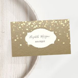 Rustic Kraft, Frame Gold  Confetti Business Card