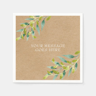 Rustic Kraft  Fresh Meadow Greenery Napkin