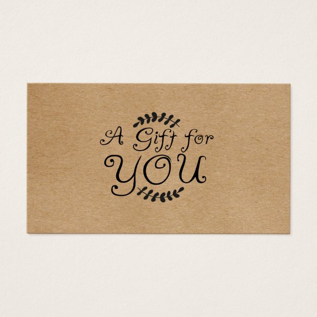Rustic Kraft Gift Certificate (Front)