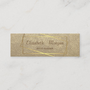 Rustic Kraft,Gold Confetti , Frame Mini Business Card
