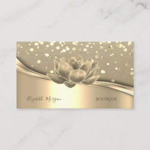 Rustic Kraft, Gold Confetti,Gold Lotus Business Card