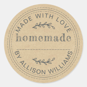Rustic Kraft Homemade Baked Goods Classic Round Sticker