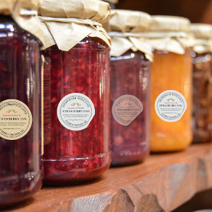 Rustic Kraft Homemade strawberry Jam Product Label