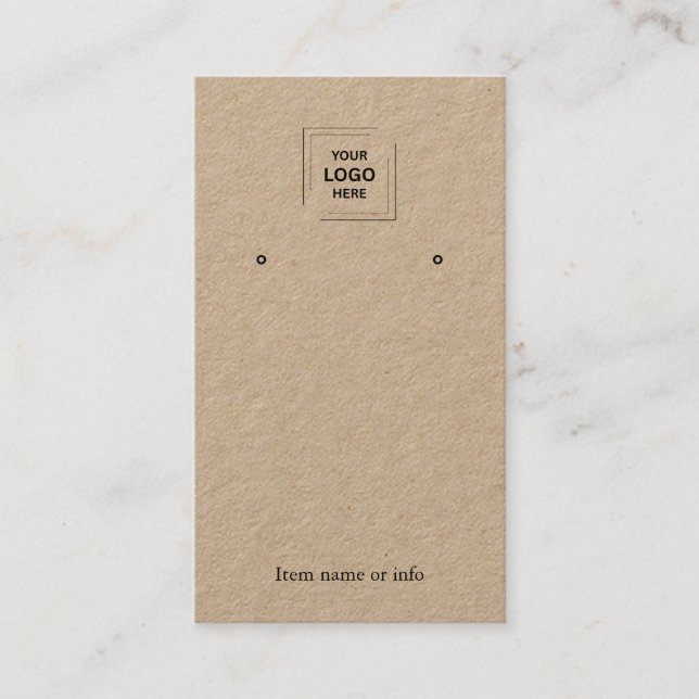 Rustic Kraft Jewellery Packaging Display Design Business Card (Front)