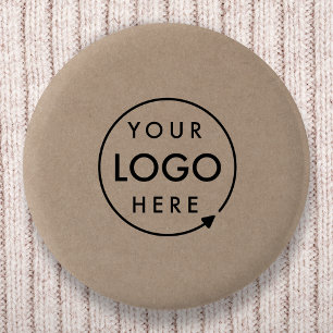 Rustic Kraft Logo Business Corporate Modern 6 Cm Round Badge
