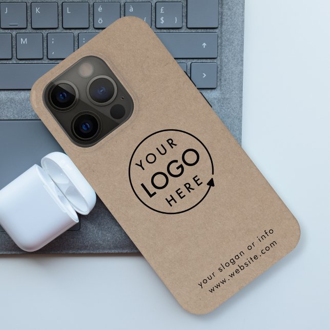 Rustic Kraft Logo | Business Corporate Modern iPhone Case (Creator Uploaded)
