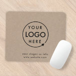 Rustic Kraft Logo | Business Corporate Modern Mouse Pad<br><div class="desc">A simple natural custom rustic kraft business template in a modern minimalist style which can be easily updated with your company logo and company slogan or info. If you need any help personalising this product,  please contact me using the message button below and I'll be happy to help.</div>