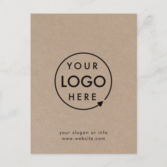 Rustic Kraft Logo | Business Corporate Modern Postcard (Front)