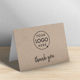 Rustic Kraft Logo Business Corporate Modern Thank You Card