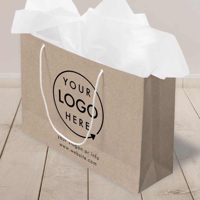 Rustic Kraft Logo | Business Modern Professional Large Gift Bag (Creator Uploaded)