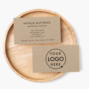 Rustic Kraft Logo   Modern Corporate Professional Business Card