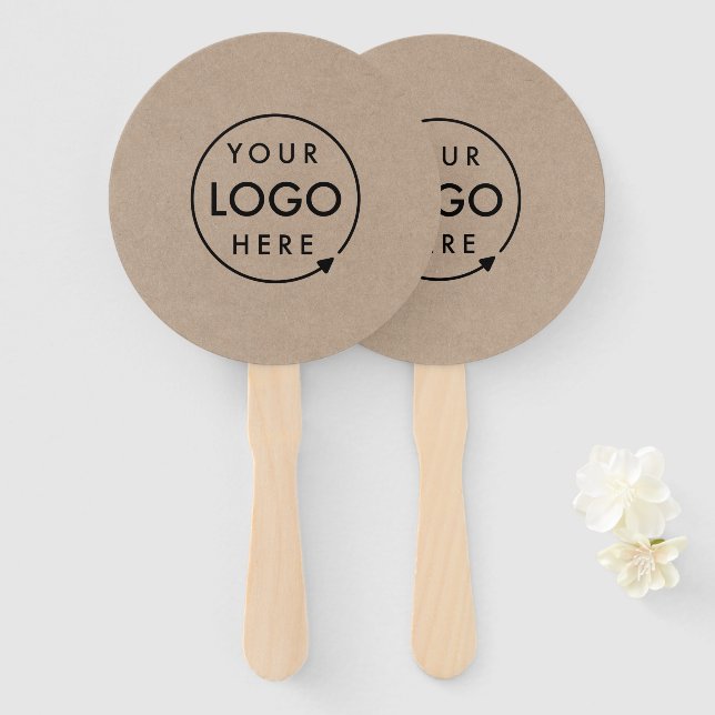 Rustic Kraft Logo | Promotional Modern Corporate Hand Fan (Front and Back)
