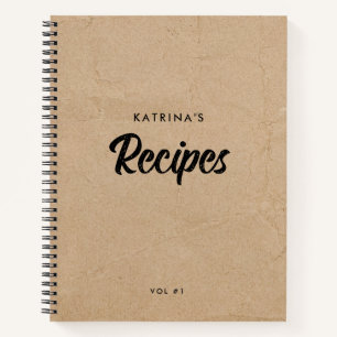 Rustic Kraft Measurement Conversion Chart Recipe Notebook