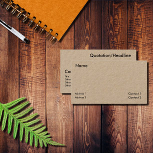 Rustic  Kraft - minimalist Business Card