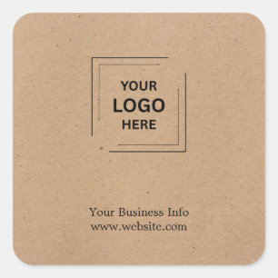 Rustic Kraft Modern Corporate Square Logo Design Sticker