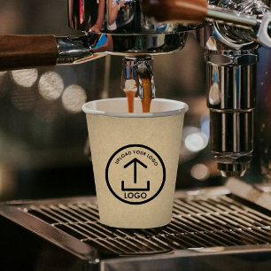 Rustic Kraft Modern Professional Business Logo Paper Cups
