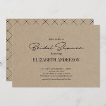 Rustic Kraft Modern Script With Ring Bridal Shower