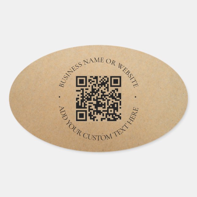 Rustic Kraft Modern Stylish Professional  Oval Sticker (Front)
