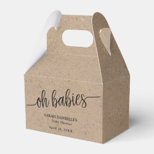 Rustic Kraft Oh Babies Custom Small Candy Favour Box