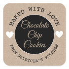 Rustic Kraft Paper Baked With Love  Choco Cookies 