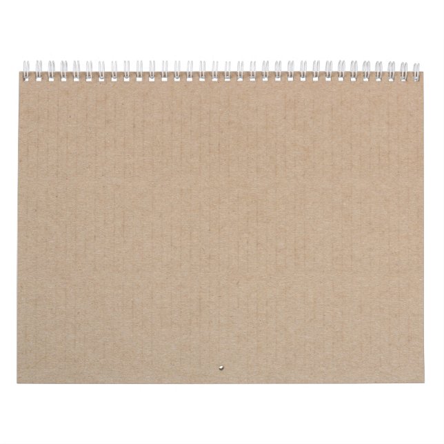 Rustic Kraft Paper Blank Template Custom Calendar (Cover)